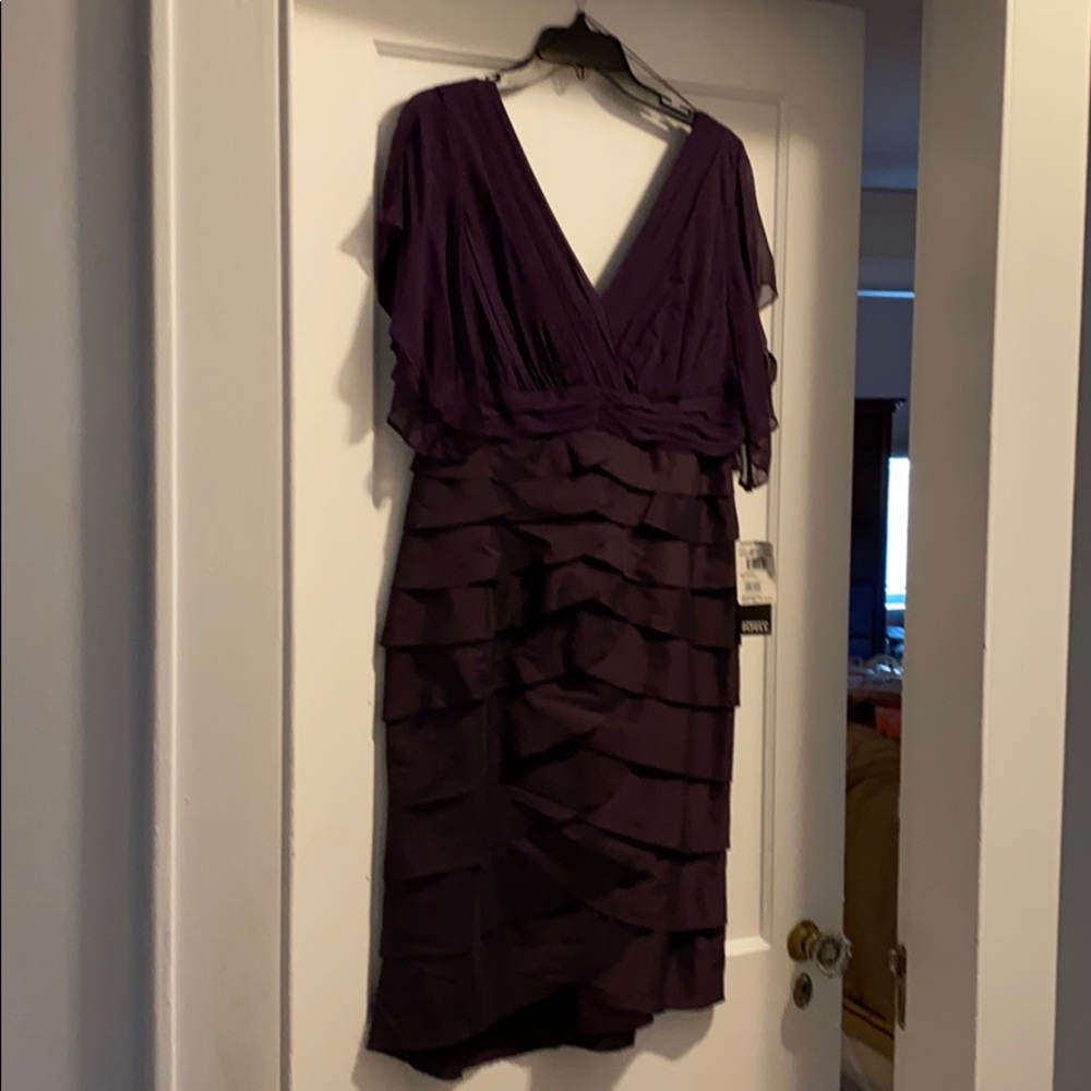 Adrianna Papell Dress, Deep Purple, Size 14